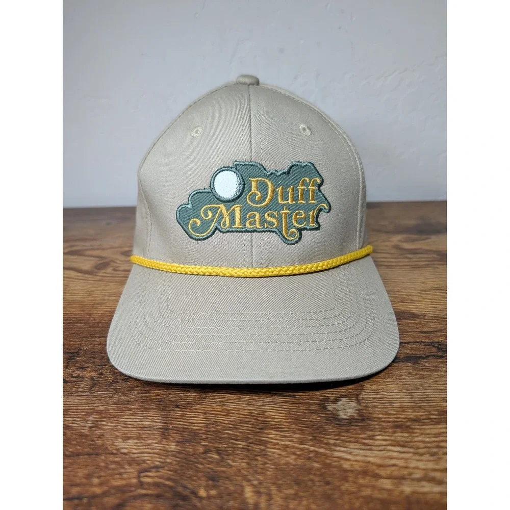 Outdoor Cap Duff Master Golf Hat Tan Khaki Snapback Rope Brim Baseball Cap OSFM